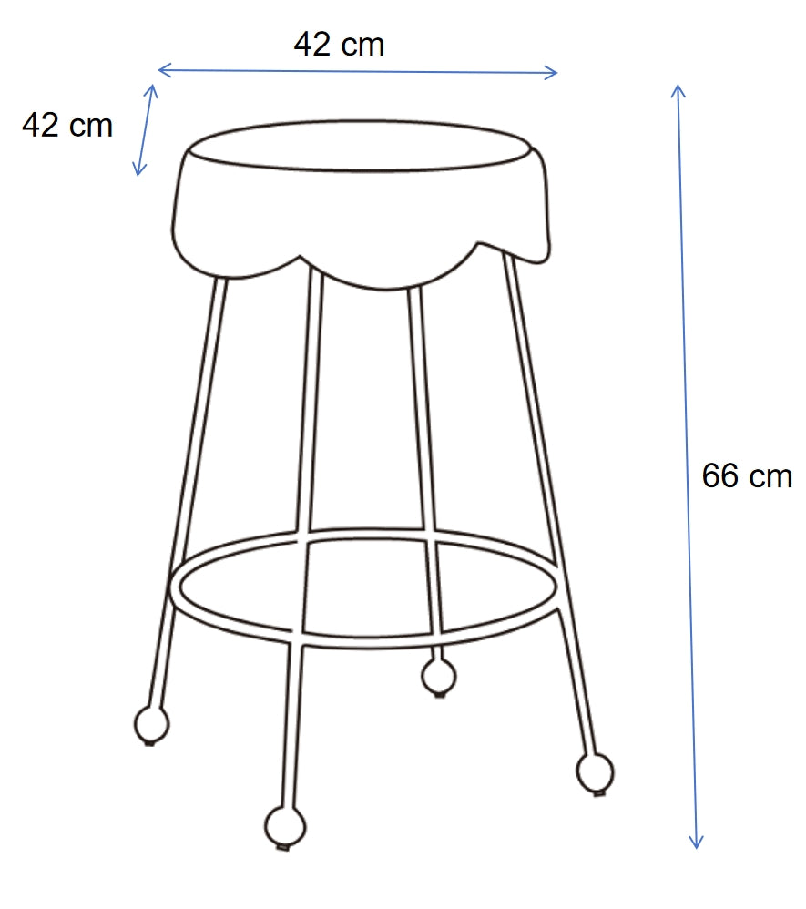 Annabelle gold Kitchen Stool - White Cloud
