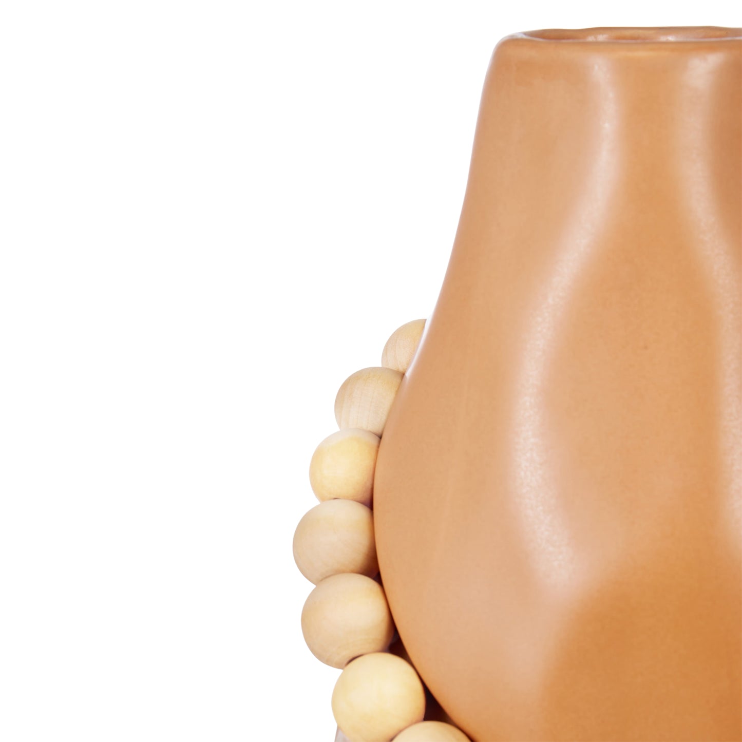 Lorna Ceramic Vase with Wood Terracotta