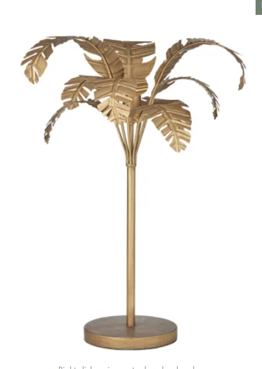 Ibiza Palm Tree Table Lamp 52x71cm Gold