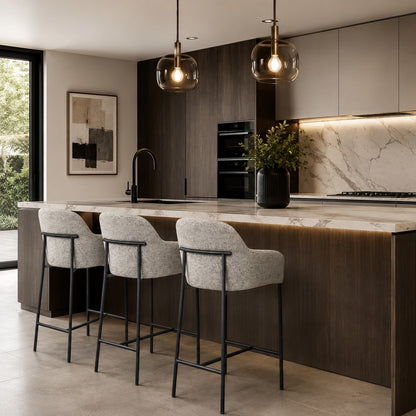 Bar Stool - Matte Black, Salt & Pepper | Lauren - Loom & Living