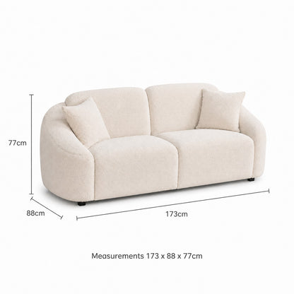 Mandy Boucle - 2 Seat Sofa Lounge - Ivory