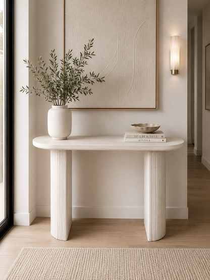 Loom & Living Essentials Collection - White Timber Accent / Hall Table