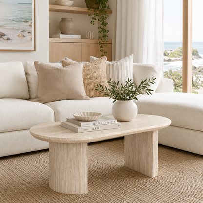 Essentials Collection - Travertine Style Coffee Table
