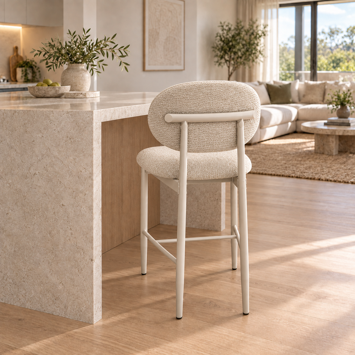 Sienna Bar Stools - Ivory (set of 2)