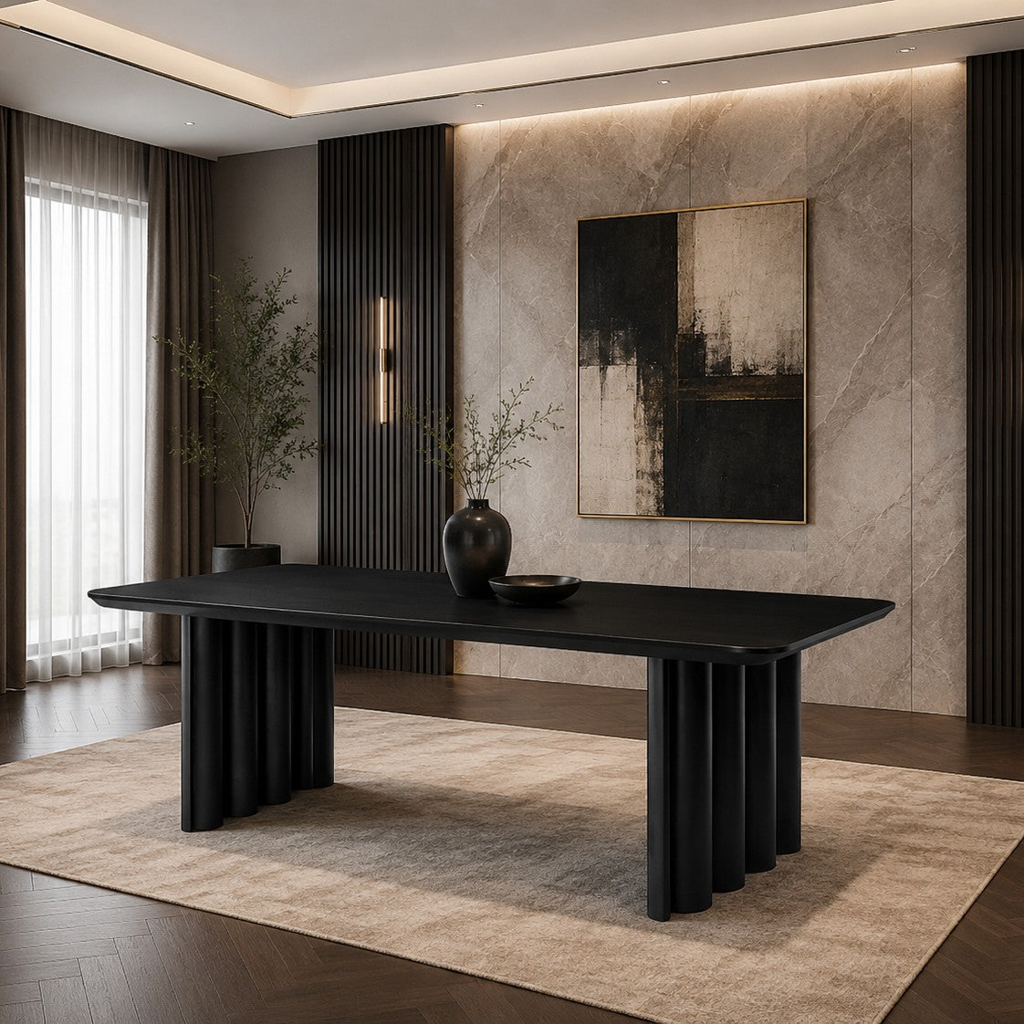 Loom & Living - Shadow Collection - Black Timber Dining Table