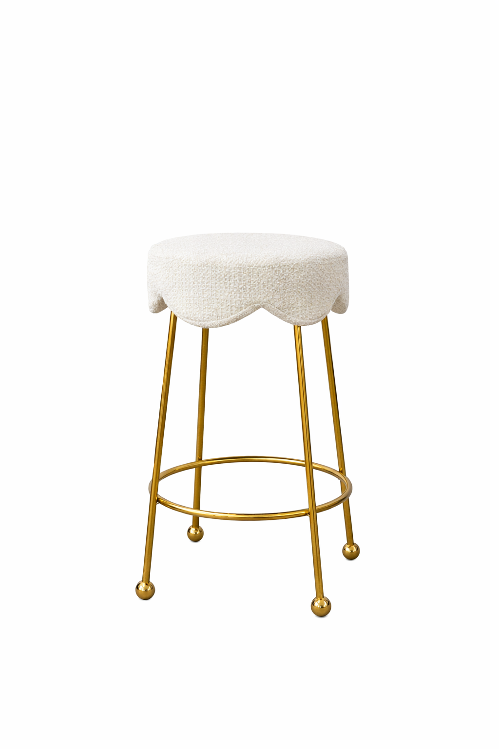 Annabelle gold Kitchen Stool - White Cloud