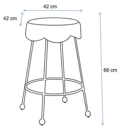 Annabelle gold Kitchen Stool - White Cloud