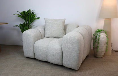 Loom & Living - Oversized Annabelle Armchair Single Sofa Lounge - Storm