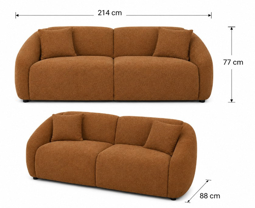 Mandy Pumpkin - 3 Seat Sofa Lounge