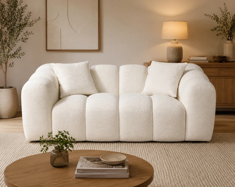 Annabelle 2 Seat White Sofa