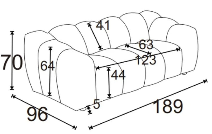Annabelle 2 Seat White Sofa