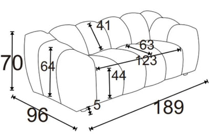 Annabelle 2 Seat White Sofa