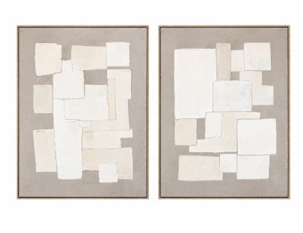 Form & Balance - Duo Set Framed Canvas - Oak frame - LARGE 160 x 200cm