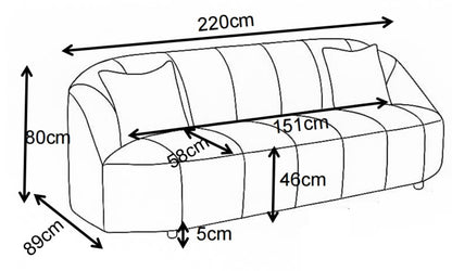 Loom & Living Bondi Kiss 3 Seat Sofa Lounge