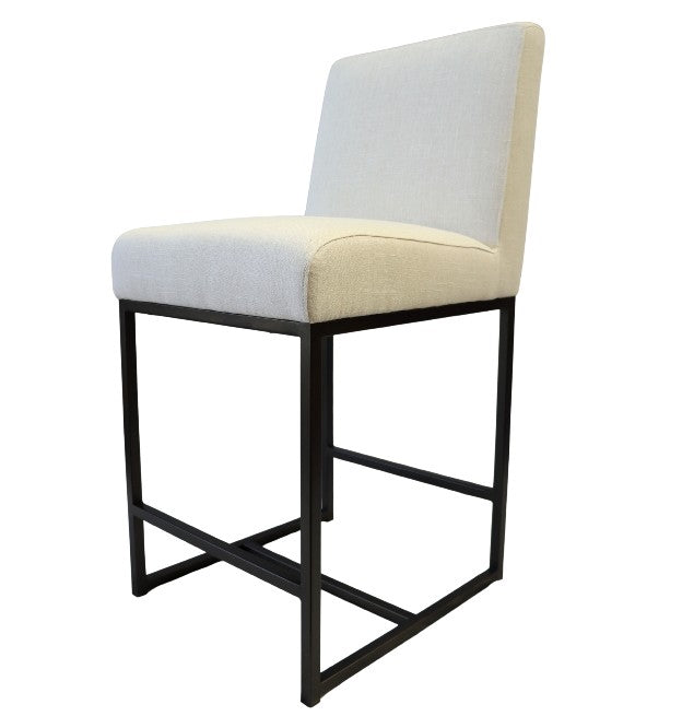Mayes White Linen Kitchen Stool