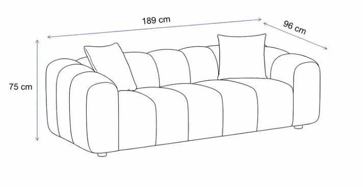 Annabelle 3 seat Sofa Lounge - Dust