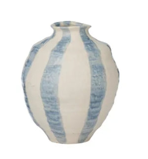 Rayas Ceramic Vase 18x20.5cm Steel (Light Denim)