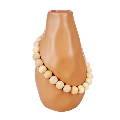 Lorna Ceramic Vase with Wood Terracotta