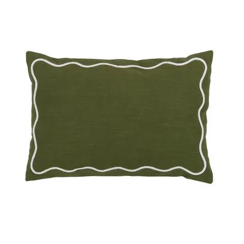 Orla Cotton Cushion 35x50cm Olive