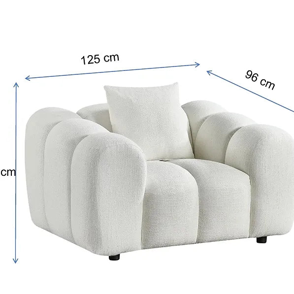 Loom & Living - Oversized Annabelle Armchair Single Sofa Lounge - Storm