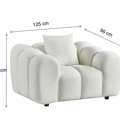 Loom & Living - Oversized Annabelle Armchair Single Sofa Lounge - Storm