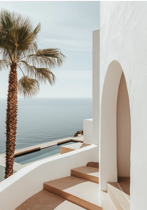 Villa Blanca Stretched Canvas