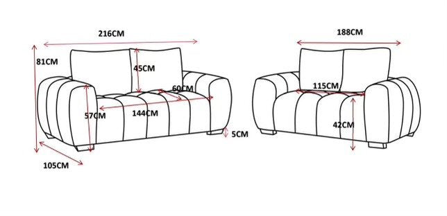 Sophia 2 Seater Sofa Light Grey