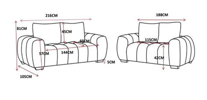 Sophia 2 seat Sofa Lounge - Beige