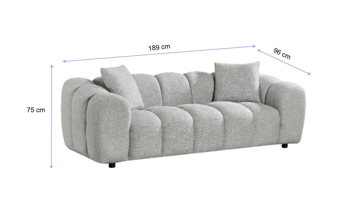 Annabelle 3 Seat Sofa Lounge -Storm